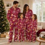 Washington State Cougars Long Pajama Set Custom Snack Scatter Crimson Best Selling