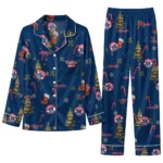 Washington Wizards Long Pajama Set Custom Sprig Scatter Blue Best Selling
