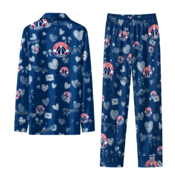 washington wizards long pajama set customized heart charms blue fashion forward.webp
