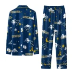 West Virginia Mountaineers Long Pajama Set Custom Cloud Stars Blue Best Selling