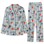 West Virginia Mountaineers Long Pajama Set Custom Ribbon Florals Blue Best Selling