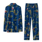 West Virginia Mountaineers Long Pajama Set Custom Sprig Scatter Blue Best Selling