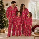 Western Kentucky Hilltoppers Long Pajama Set Personalized Candy Scatter Red Best Selling