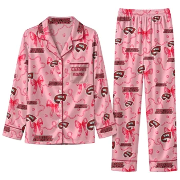 Western Kentucky Hilltoppers Long Pajama Set Personalized Ribbon Chains Red Best Selling