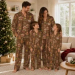 Western Michigan Broncos Long Pajama Set Custom Candy Scatter Brown Best Selling