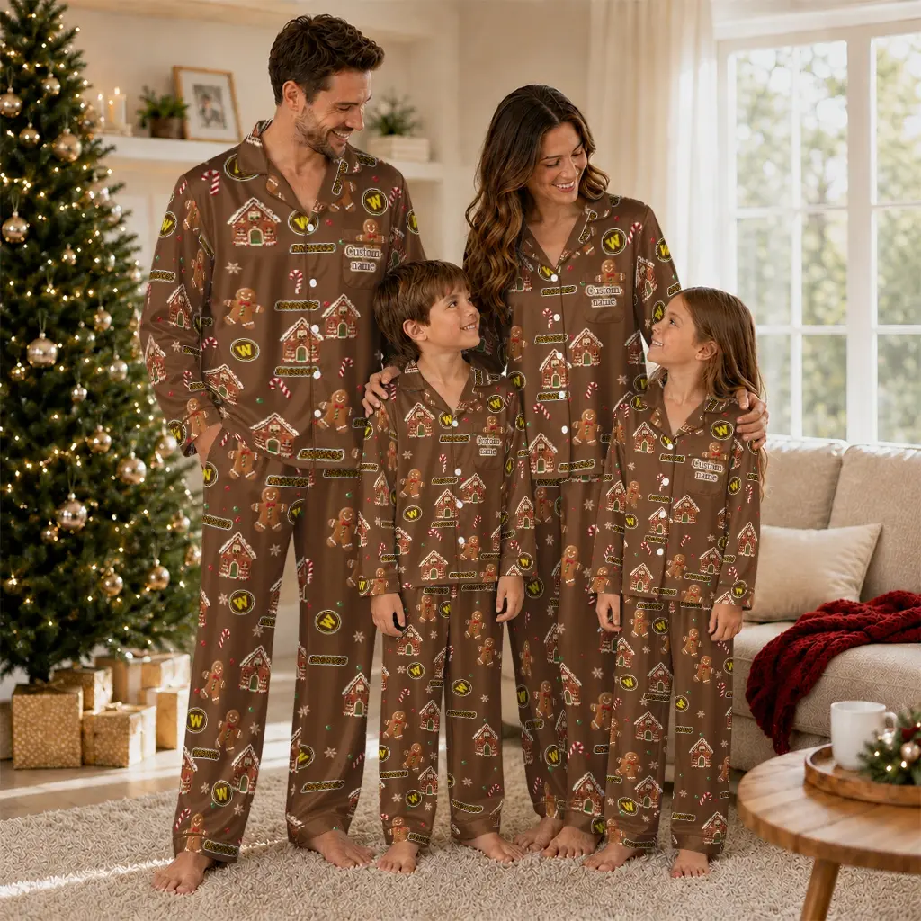 Western Michigan Broncos Long Pajama Set Custom Candy Scatter Brown Latest Model Western Michigan Broncos Long Pajama Set Custom Candy Scatter Brown Latest Model