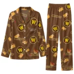 Western Michigan Broncos Long Pajama Set Custom Snack Scatter Brown Best Selling