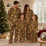 Western Michigan Broncos Long Pajama Set Custom Snack Scatter Brown Best Selling