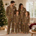 Western Michigan Broncos Long Pajama Set Custom Sprig Scatter Brown Best Selling