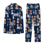 Winnipeg Jets Long Pajama Set Custom Animal Scatter Blue Best Selling