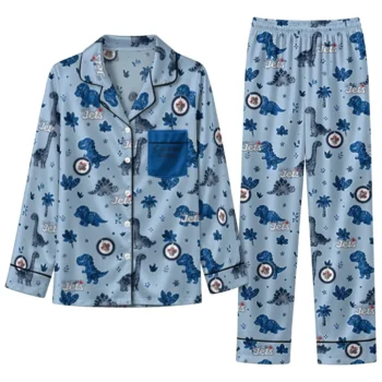 Winnipeg Jets Long Pajama Set Custom Character Scatter Best Selling