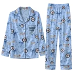 winnipeg jets long pajama set personalized ribbon chains blue best selling.webp