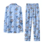 winnipeg jets long pajama set personalized ribbon chains blue best selling.webp