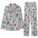 winnipeg jets long pajama set personalized ribbon florals blue best selling.webp