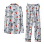 winnipeg jets long pajama set personalized ribbon florals blue best selling.webp