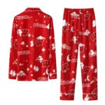 Wisconsin Badgers Long Pajama Set Customized Cloud Stars Red Best Selling