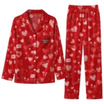 Wisconsin Badgers Long Pajama Set Customized Heart Charms Red Best Selling