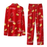 Wisconsin Badgers Long Pajama Set Customized Snack Scatter Red Best Selling