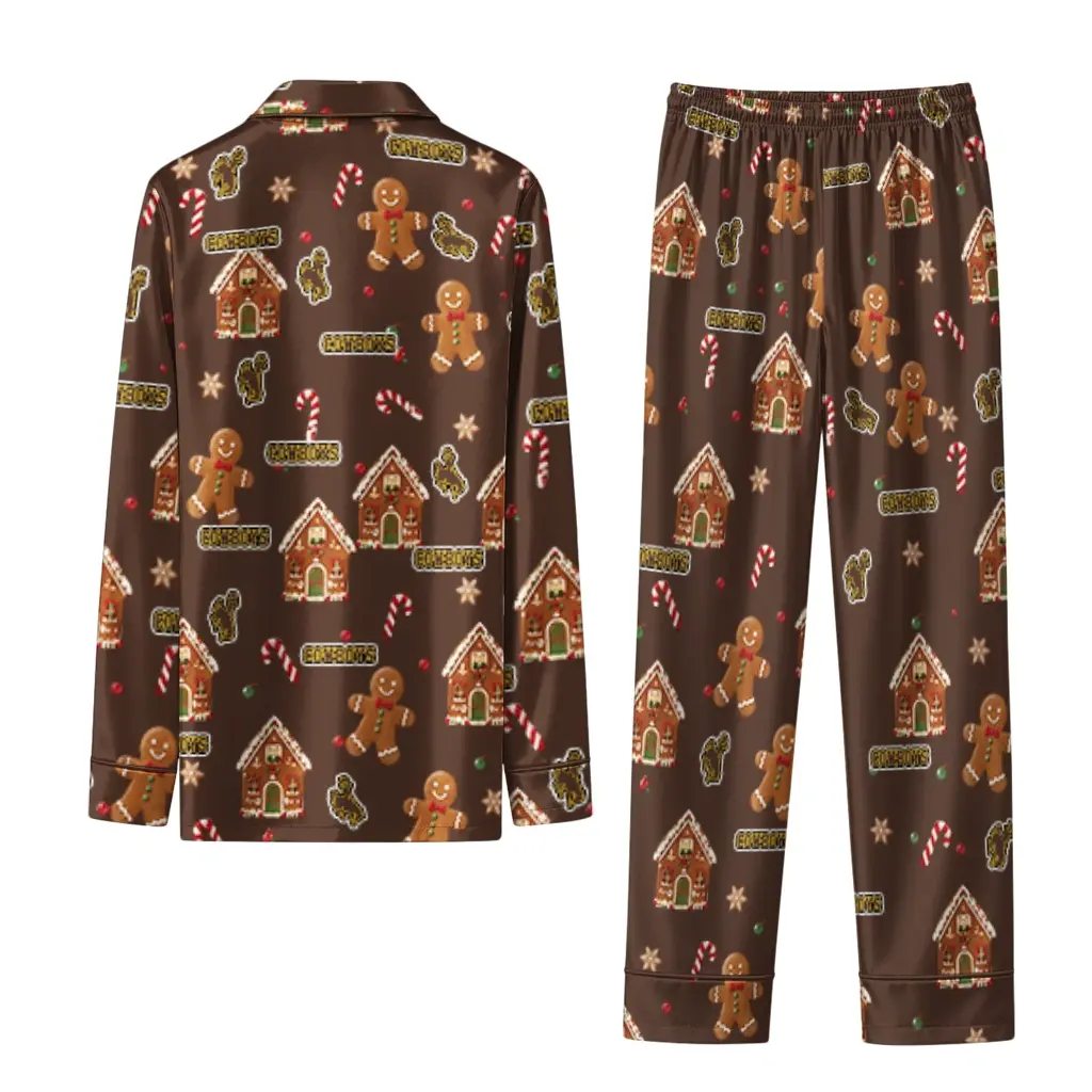Wyoming Cowboys Long Pajama Set Customized Candy Scatter Brown Fashion Forward Wyoming Cowboys Long Pajama Set Customized Candy Scatter Brown Fashion Forward