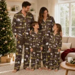 Wyoming Cowboys Long Pajama Set Customized Cloud Stars Brown Best Selling