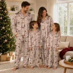 Wyoming Cowboys Long Pajama Set Customized Ribbon Chains Brown Best Selling