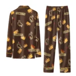 Wyoming Cowboys Long Pajama Set Customized Snack Scatter Brown Best Selling