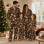 Wyoming Cowboys Long Pajama Set Customized Snack Scatter Brown Best Selling