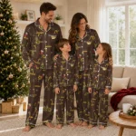 Wyoming Cowboys Long Pajama Set Customized Sprig Scatter Brown Best Selling